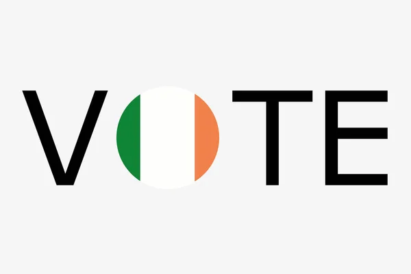 Het woord stemmen met de dountry vlag van Ierland — Stockvector