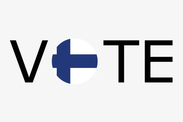 Ordet omröstning med Finlands dountry-flagga — Stock vektor