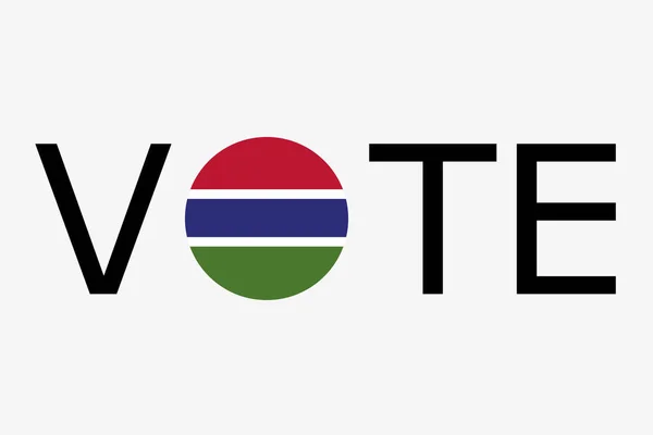 La palabra Votar con la bandera de Gambia — Vector de stock