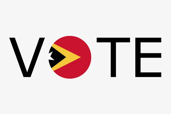 Het woord stemmen met de dountry vlag van Oost-Timor — Stockvector