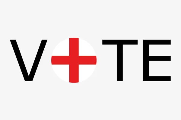 A szó szavazás a dountry zászló Anglia — Stock Vector