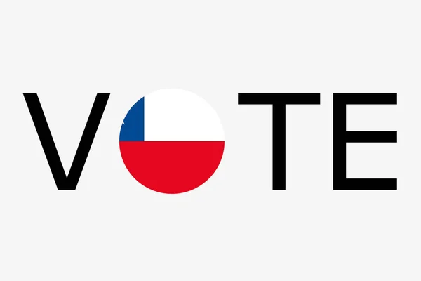 A szó szavazás a dountry zászlaja Chile — Stock Vector
