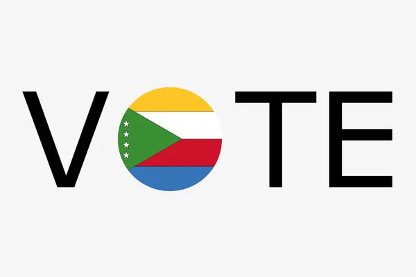 Le mot Votez avec le drapeau des Comores — Image vectorielle