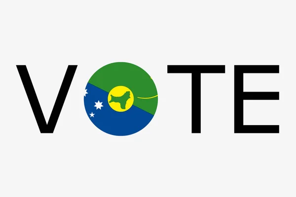 A palavra Vote com a bandeira de dountry de Christmas Island — Vetor de Stock