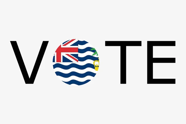 Het woord stemmen met de dountry vlag van British Indian Ocean Terr — Stockvector