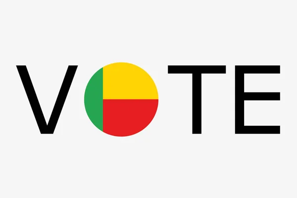 La palabra Votar con la bandera de Benín — Vector de stock