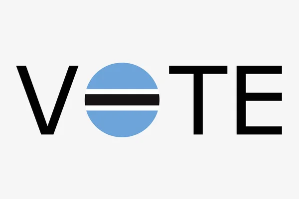 A szó szavazás a dountry zászló Botswana — Stock Vector