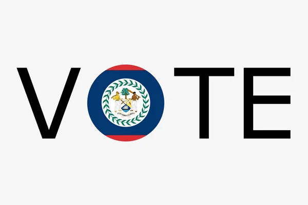 A szó szavazás a dountry zászló Belize — Stock Vector