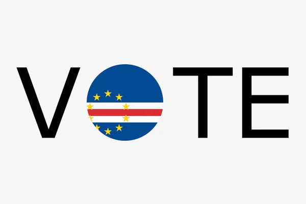 La palabra Votar con la bandera de Cabo Verde — Vector de stock