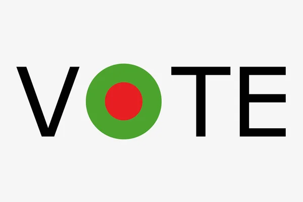 Het woord stemmen met de dountry vlag van Bangladesh — Stockvector