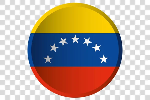 Botão 3D da Bandeira da Venezuela — Vetor de Stock