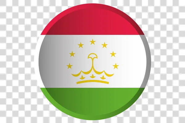 Botão 3D da Bandeira do Tajiquistão —  Vetores de Stock