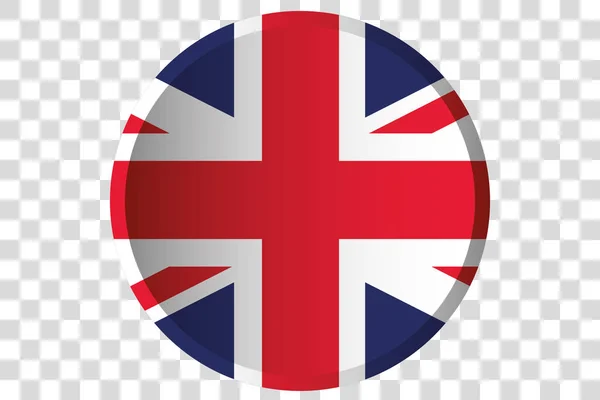 Botón 3D de la Bandera del Reino Unido — Archivo Imágenes Vectoriales