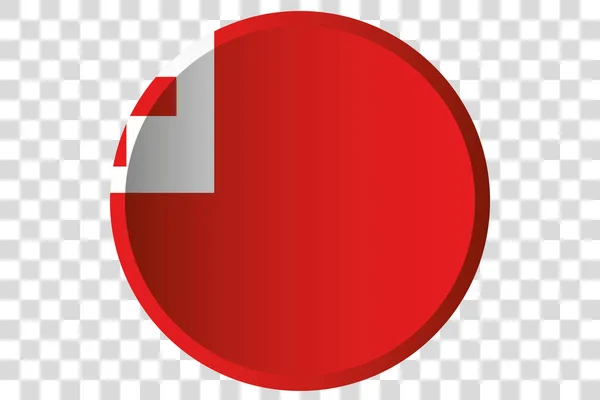 3D tlačítko vlajka Tonga — Stockový vektor