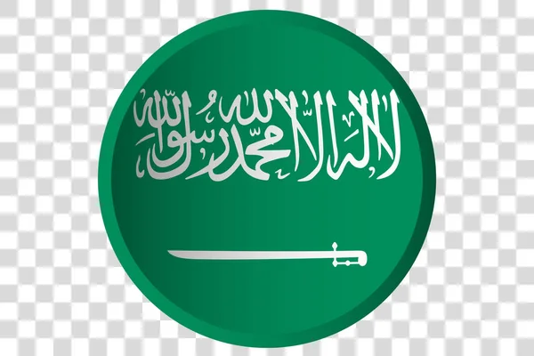 Botón 3D de la Bandera de Arabia Saudita — Archivo Imágenes Vectoriales