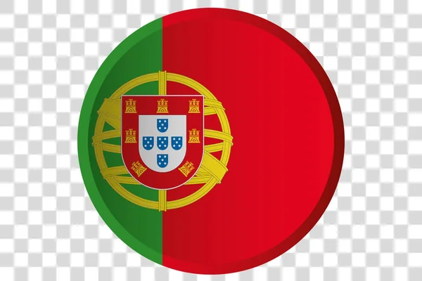 Botón 3D de la Bandera de Portugal — Vector de stock