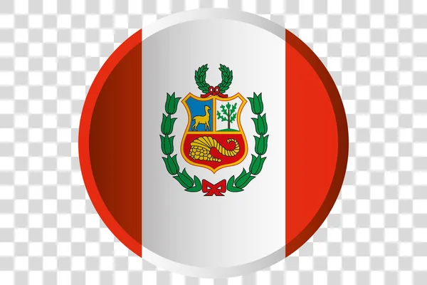 Botão 3D da Bandeira do Peru — Vetor de Stock