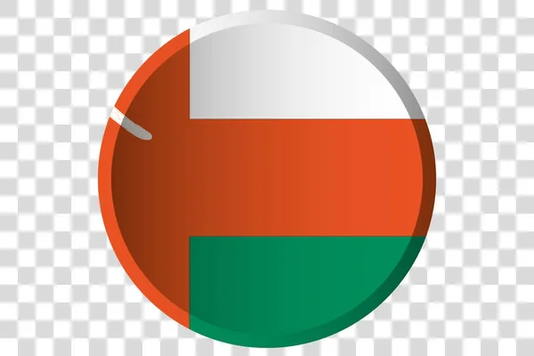 Bouton 3D du Drapeau d'Oman — Image vectorielle