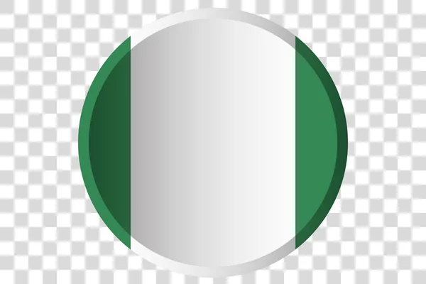 Botón 3D de la Bandera de Nigeria — Archivo Imágenes Vectoriales