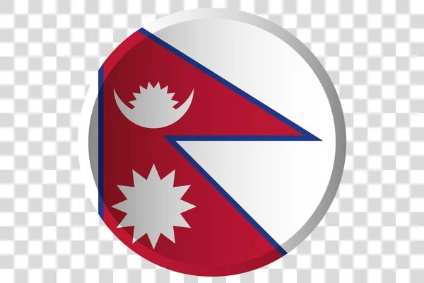 Botón 3D de la Bandera de Nepal — Vector de stock