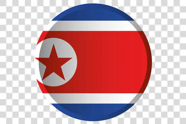 3D Button of the Flag of  NorthKorea — Stock Vector