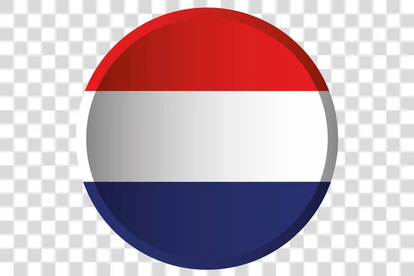 Botão 3D da Bandeira da Holanda — Vetor de Stock