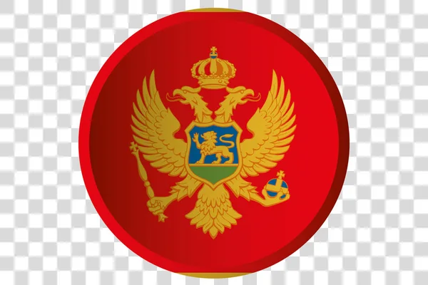 3D-knop van de vlag van Montenegro — Stockvector
