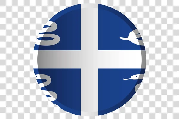 マルティニークの旗の3Dボタン — ストックベクタ
