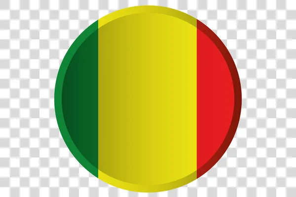 3D-knop van de vlag van Mali — Stockvector