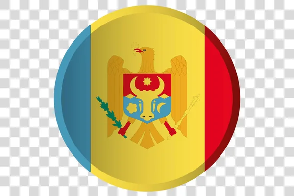 Botón 3D de la Bandera de Moldavia — Archivo Imágenes Vectoriales