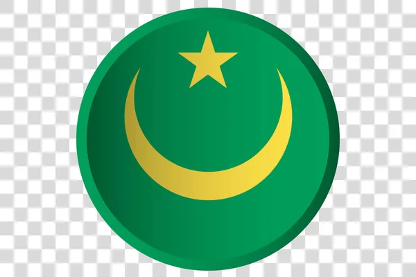 Botón 3D de la Bandera de Mauritania — Vector de stock