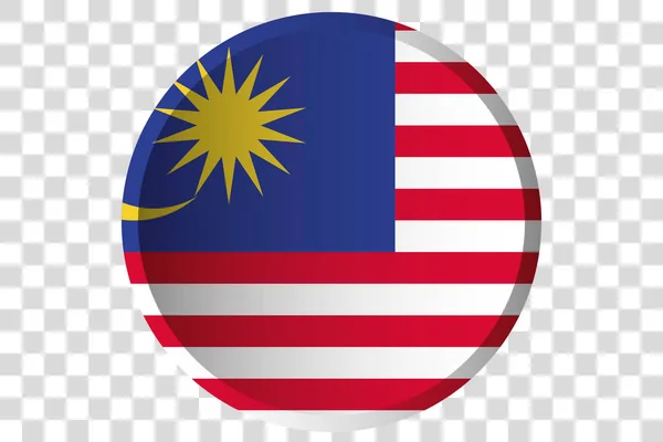 Tombol 3D dari Bendera Malaysia - Stok Vektor