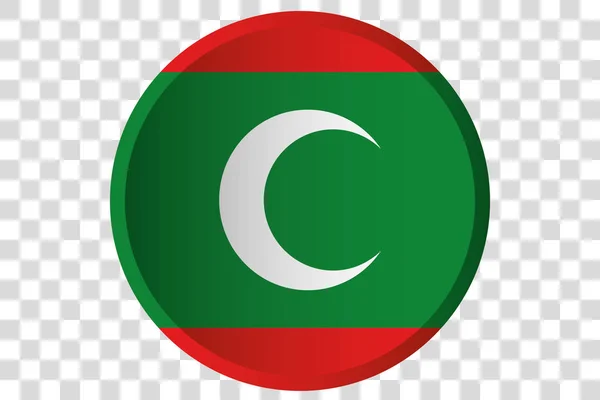 Pulsante 3D della Bandiera delle Maldive — Vettoriale Stock