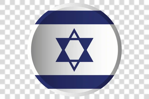 Botão 3D da Bandeira de Israel — Vetor de Stock