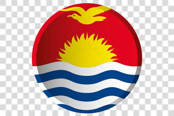 3D-Knopf der Flagge von Kiribati — Stockvektor