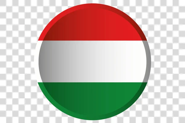 Bouton 3D du drapeau de Hongrie — Image vectorielle