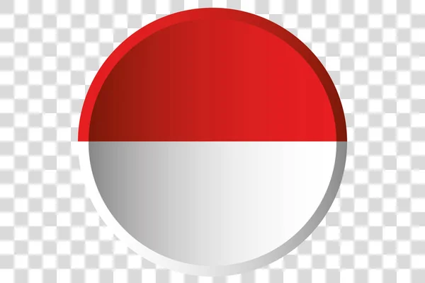 Botão 3D da Bandeira da Indonésia — Vetor de Stock