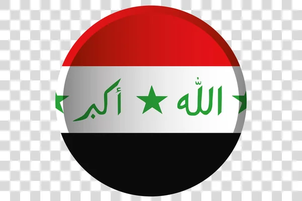 Botão 3D da Bandeira do Iraque — Vetor de Stock