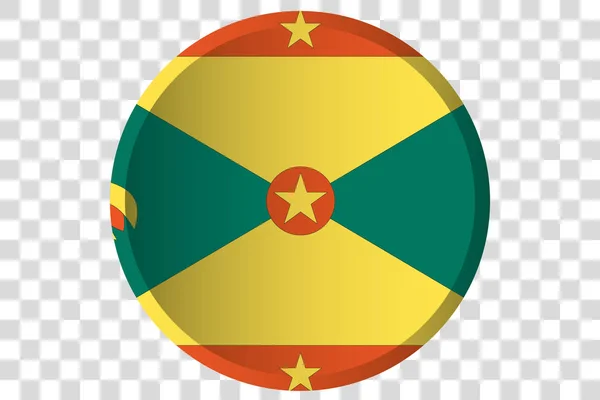 3D-knop van de vlag van Grenada — Stockvector