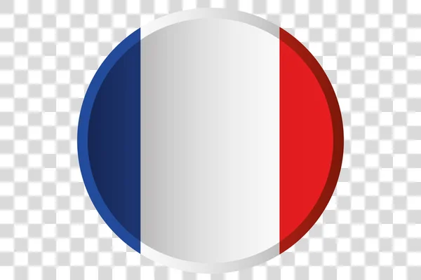 Botón 3D de la Bandera de Francia — Archivo Imágenes Vectoriales
