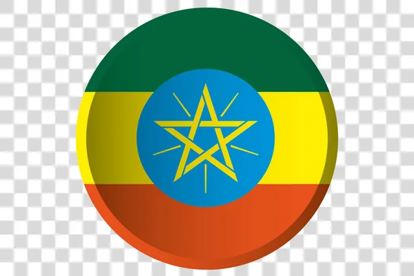 3D Button of the Flag of  Ethiopia — Stock Vector