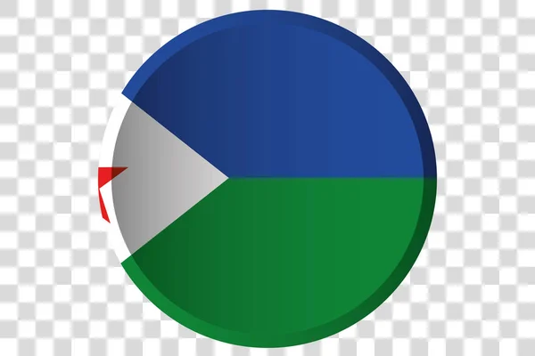 지부티 의 국기의 3D 버튼 — 스톡 벡터
