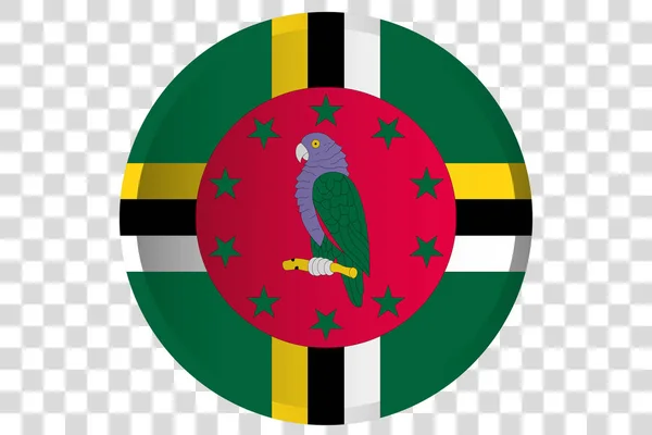Botão 3D da Bandeira da Dominica — Vetor de Stock