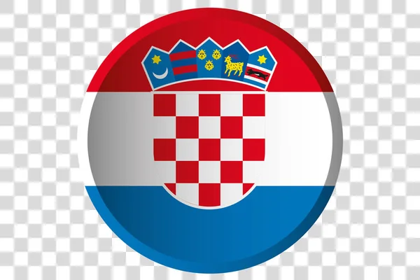 Botón 3D de la Bandera de Croacia — Vector de stock