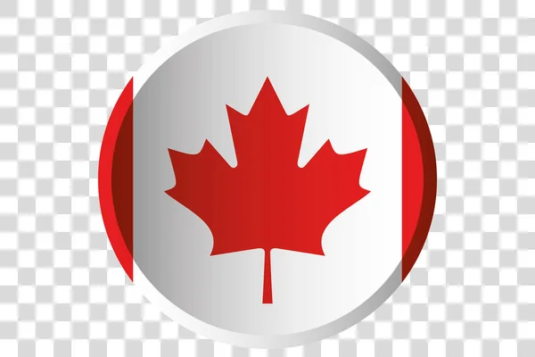 Pulsante 3D della Bandiera del Canada — Vettoriale Stock