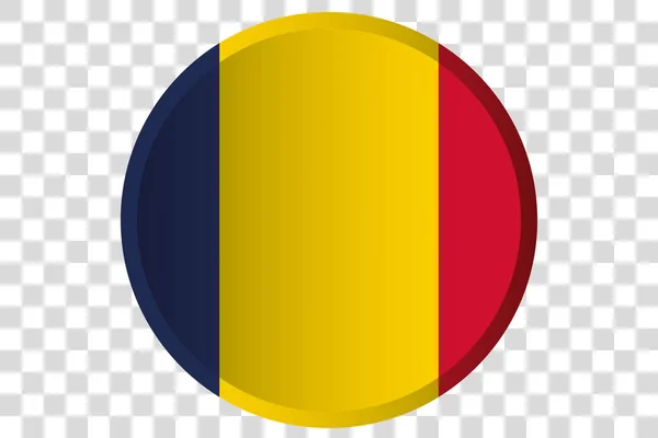 Bouton 3D du drapeau du Tchad — Image vectorielle