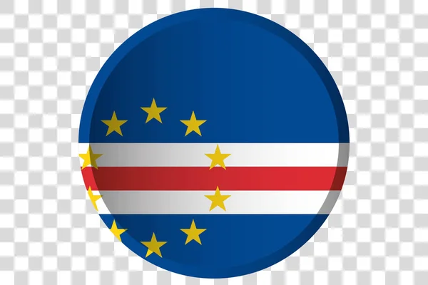 Cape Verde Bayrağı 3d Düğme — Stok Vektör