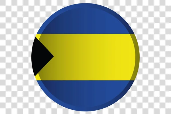 Botão 3D da Bandeira das Bahamas — Vetor de Stock