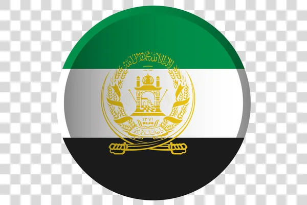 Bouton 3D du drapeau de l'Afghanistan — Image vectorielle