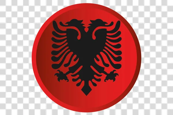 Botón 3D de la Bandera de Albania — Vector de stock